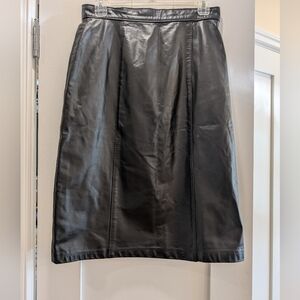 100% Leather Lined Pencil Skirt,12